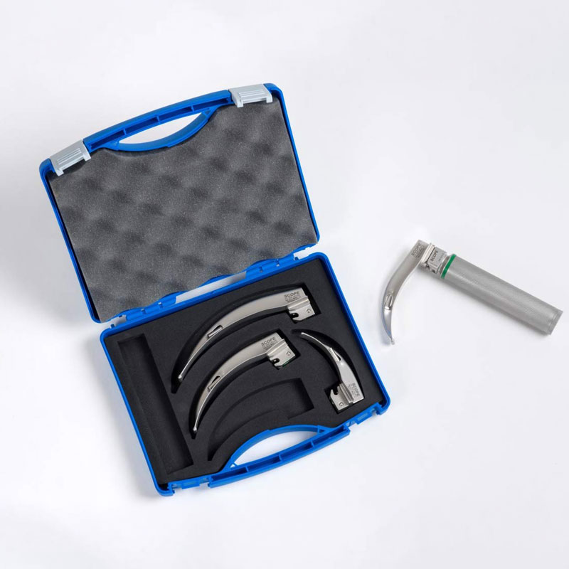 Laringoskop LED set z 4 rezili, ISO 7376, 1 kos