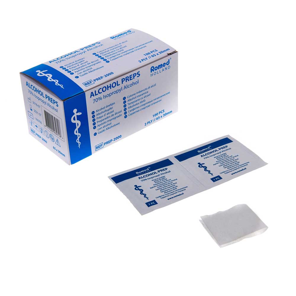 Alkoholne krpice 65x30mm, 100 kos